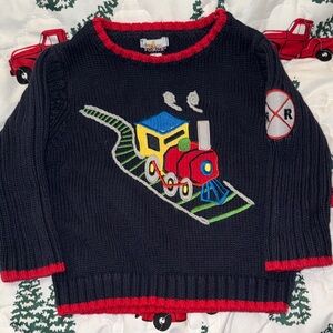 Driving Force Navy Train Sweater